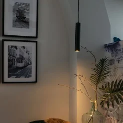 QAZQA Pendelleuchten|Wohnzimmerlampen*Design-Pendelleuchte schwarz GU10 50mm - Tuba Small