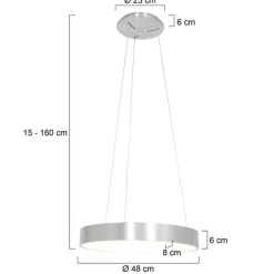 Steinhauer Küchenlampen|Led-Pendelleuchten*Design-Pendelleuchte Silber inkl. dimmbarer LED - Ringlede