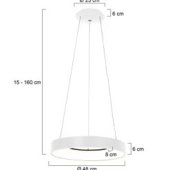 Steinhauer Led-Pendelleuchten|Pendelleuchten*Design-Pendelleuchte weiß inklusive dimmbarer LED - Ringlede