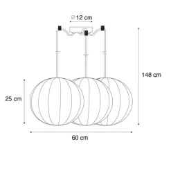 Kinder QAZQA Kinderzimmerlampen|Schlafzimmerlampen*Design-Pendelleuchte weiß Seide 30 cm 3-Licht - Plu