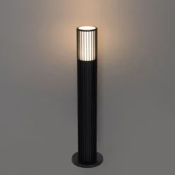QAZQA Gartenbeleuchtung|Stehlampen Außen*Design-Pollerleuchte für den Außenbereich schwarz 50 cm IP44 - Boris
