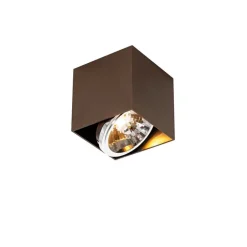 QAZQA Wandstrahler|Deckenstrahler*Design-Spot dunkelbronze quadratisch – Box