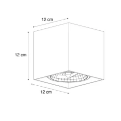 QAZQA Wandstrahler|Deckenstrahler*Design-Spot dunkelbronze quadratisch – Box