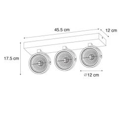 QAZQA Deckenstrahler|Aufbaustrahler*Design-Spot dunkelbronze verstellbar 3-flammig - Go