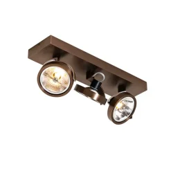 QAZQA Deckenstrahler|Aufbaustrahler*Design-Spot dunkelbronze verstellbar 3-flammig - Go