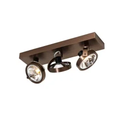 QAZQA Deckenstrahler|Aufbaustrahler*Design-Spot dunkelbronze verstellbar 3-flammig - Go