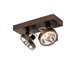 QAZQA Deckenstrahler|Aufbaustrahler*Design-Spot dunkelbronze verstellbar 2-flammig - Go