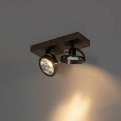 QAZQA Deckenstrahler|Aufbaustrahler*Design-Spot dunkelbronze verstellbar 2-flammig - Go