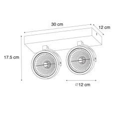 QAZQA Deckenstrahler|Aufbaustrahler*Design-Spot dunkelbronze verstellbar 2-flammig - Go