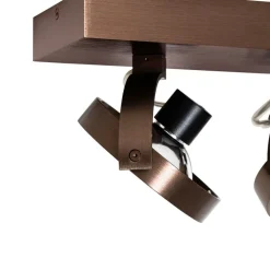 QAZQA Deckenstrahler|Aufbaustrahler*Design-Spot dunkelbronze verstellbar 2-flammig - Go