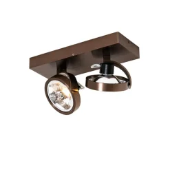 QAZQA Deckenstrahler|Aufbaustrahler*Design-Spot dunkelbronze verstellbar 2-flammig - Go