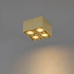 QAZQA Deckenstrahler|Aufbaustrahler*Design-Spot Gold 4-flammig - Qubo Honey