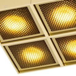 QAZQA Deckenstrahler|Aufbaustrahler*Design-Spot Gold 4-flammig - Qubo Honey
