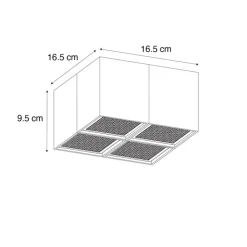 QAZQA Deckenstrahler|Aufbaustrahler*Design-Spot Gold 4-flammig - Qubo Honey