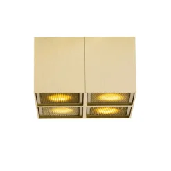 QAZQA Deckenstrahler|Aufbaustrahler*Design-Spot Gold 4-flammig - Qubo Honey