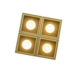 QAZQA Deckenstrahler|Aufbaustrahler*Design-Spot Gold 4-flammig - Qubo Honey