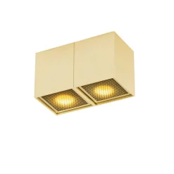 QAZQA Deckenstrahler|Aufbaustrahler*Design-Spot Gold 2-flammig - Qubo Honey
