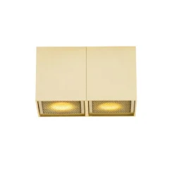 QAZQA Deckenstrahler|Aufbaustrahler*Design-Spot Gold 2-flammig - Qubo Honey
