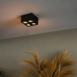 QAZQA Deckenstrahler|Aufbaustrahler*Designspot schwarz 4-flammig - Qubo Honey