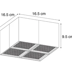 QAZQA Deckenstrahler|Aufbaustrahler*Designspot schwarz 4-flammig - Qubo Honey