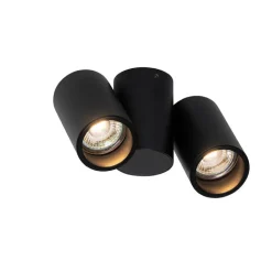 QAZQA Deckenstrahler|Aufbaustrahler*Design-Spot schwarz 2-flammig verstellbar - Michael