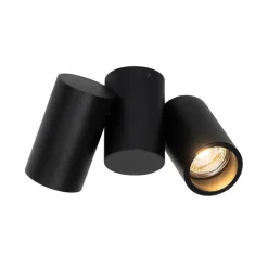 QAZQA Deckenstrahler|Aufbaustrahler*Design-Spot schwarz 2-flammig verstellbar - Michael