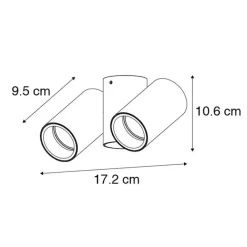 QAZQA Deckenstrahler|Aufbaustrahler*Design-Spot schwarz 2-flammig verstellbar - Michael