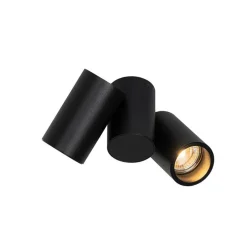 QAZQA Deckenstrahler|Aufbaustrahler*Design-Spot schwarz 2-flammig verstellbar - Michael