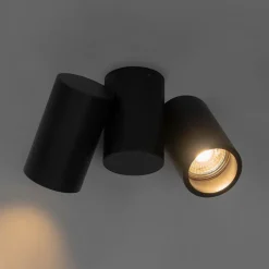 QAZQA Deckenstrahler|Aufbaustrahler*Design-Spot schwarz 2-flammig verstellbar - Michael