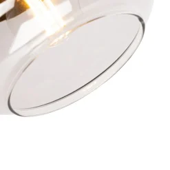 QAZQA Wandstrahler|Deckenstrahler*Design-Spot schwarz mit Gold und Rauchglas – Kyan