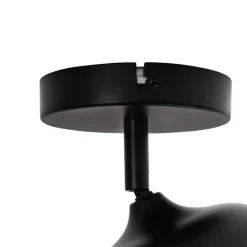 QAZQA Wandstrahler|Deckenstrahler*Design-Spot schwarz mit Gold und Rauchglas – Kyan