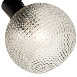 QAZQA Deckenstrahler|Aufbaustrahler*Design-Spot schwarz mit Rauchglas 3-flammig rund - Chico