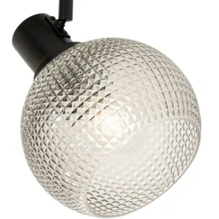 QAZQA Deckenstrahler|Aufbaustrahler*Design-Spot schwarz mit Rauchglas 3-flammig - Chico