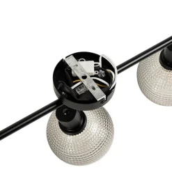 QAZQA Deckenstrahler|Aufbaustrahler*Design-Spot schwarz mit Rauchglas 3-flammig - Chico