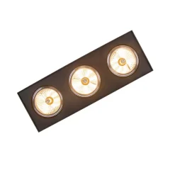 QAZQA Küchenlampen|Deckenstrahler*Design-Spot schwarz quadratisch 3-flammig - Kaya