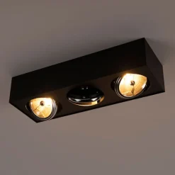 QAZQA Küchenlampen|Deckenstrahler*Design-Spot schwarz quadratisch 3-flammig - Kaya