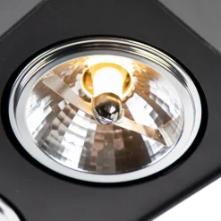 QAZQA Küchenlampen|Deckenstrahler*Design-Spot schwarz quadratisch 3-flammig - Kaya