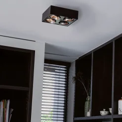 QAZQA Schlafzimmerlampen|Küchenlampen*Design-Spot schwarz quadratisch 4-flammig - Kaya