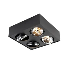 QAZQA Schlafzimmerlampen|Küchenlampen*Design-Spot schwarz quadratisch 4-flammig - Kaya