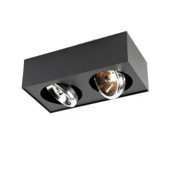 QAZQA Küchenlampen|Deckenstrahler*Design-Spot schwarz quadratisch 2-flammig - Kaya