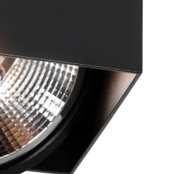 QAZQA Deckenstrahler|Aufbaustrahler*Design-Spot schwarz rechteckig AR111 2-flammig - Box