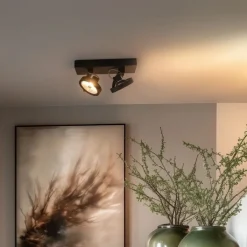 QAZQA Schlafzimmerlampen|Küchenlampen*Designspot schwarz verstellbar 2-flammig - Go