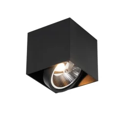 QAZQA Schlafzimmerlampen|Küchenlampen*Design-Spot schwarzes Quadrat AR111 - Box