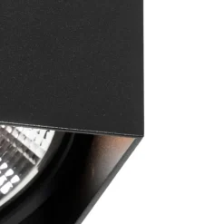 QAZQA Schlafzimmerlampen|Küchenlampen*Design-Spot schwarzes Quadrat AR111 - Box