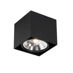 QAZQA Schlafzimmerlampen|Küchenlampen*Design-Spot schwarzes Quadrat AR111 - Box