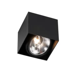 QAZQA Schlafzimmerlampen|Küchenlampen*Design-Spot schwarzes Quadrat AR111 - Box