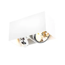 QAZQA Schlafzimmerlampen|Küchenlampen*Design-Spot weiß rechteckig 2-flammig - Box