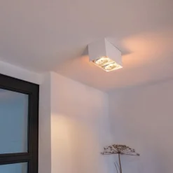 QAZQA Schlafzimmerlampen|Küchenlampen*Design-Spot weiß rechteckig 2-flammig - Box