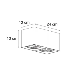 QAZQA Schlafzimmerlampen|Küchenlampen*Design-Spot weiß rechteckig 2-flammig - Box