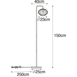 QAZQA Stehlampen|Wohnzimmerlampen*Design-Stehlampe schwarz 23 cm - Margarita
